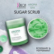 Aroma Rosemary & Peppermint Sugar Scrub 1000g | Cooling & Mood-Elevating Exfoliating Spa Treatment